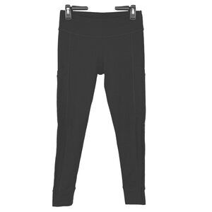 Fabletics Black Cropped Pocket Leggings Mesh Inset Size Small